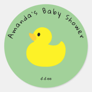 Yellow Duck - Baby Shower Classic Round Sticker