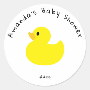 Yellow Duck - Baby Shower Classic Round Sticker