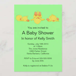 Yellow Duck Baby Shower Invitation