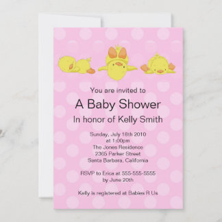 Yellow Duck Baby Shower Invitation