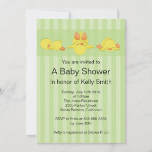 Yellow Duck Baby Shower Invitation