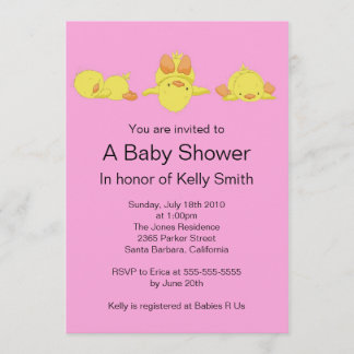 Yellow Duck Baby Shower Invitation