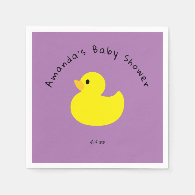 Yellow Duck - Baby Shower Napkin (Front)