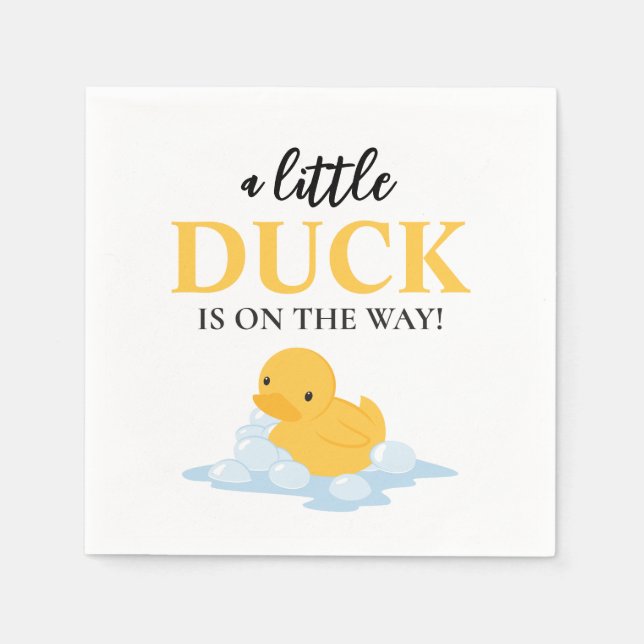 Yellow Duck Baby's On The Way Party Napkin (Front)