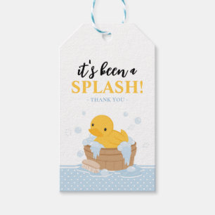 Yellow Duck Bubble Bath Party Favor Gift Tags