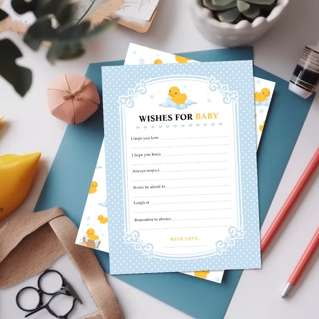 Yellow Duck Bubble Bath Wishes For Baby Game Card (Creator Uploaded)