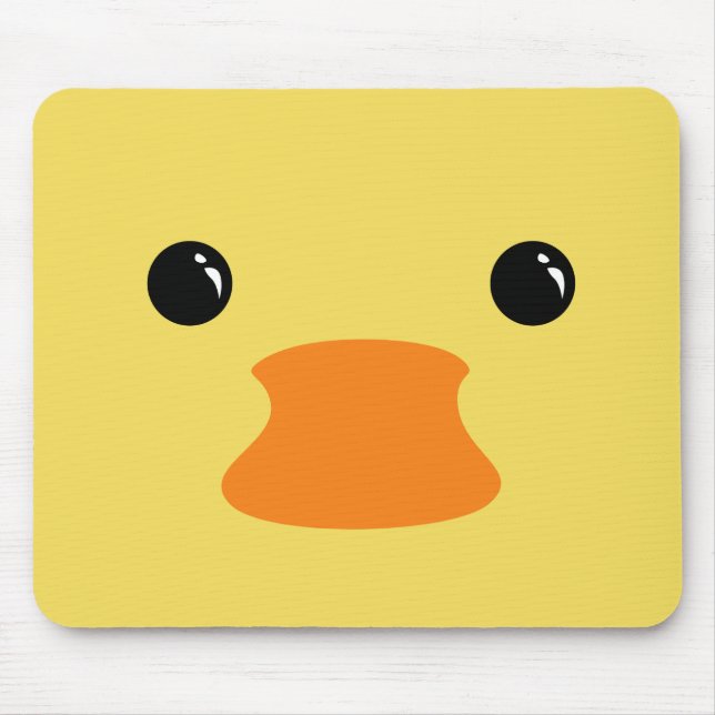 Yellow Duck Cute Animal Face Design Mouse Pad (Front)