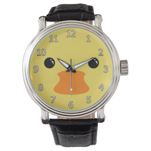 Yellow Duck Cute Animal Face Design Watch