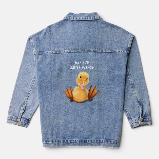 Yellow Duck Denim Jacket - Custom Text (Back)