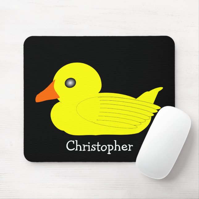 Yellow Duck Design Mouse Pad (With Mouse)