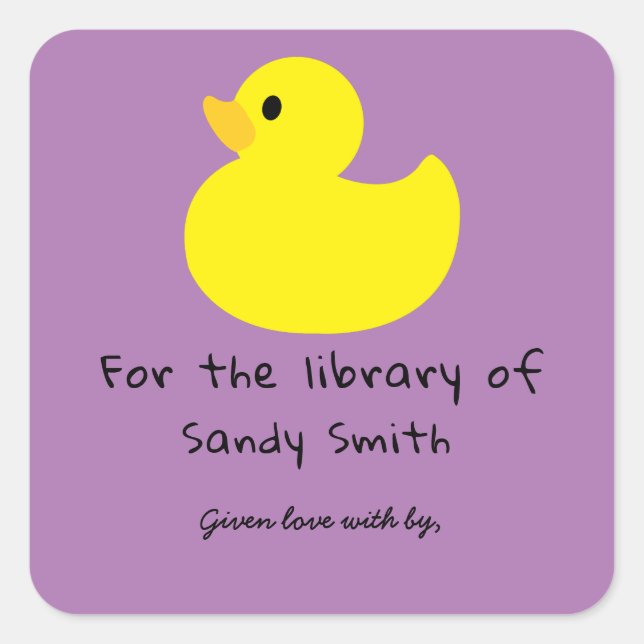 Yellow duck - for the library of square sticker (Front)
