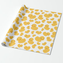 Yellow Duck Patterned Wrapping Paper