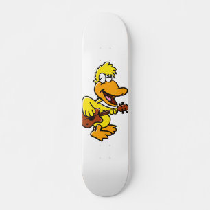 Yellow duck playing guitar choose back color skateboard