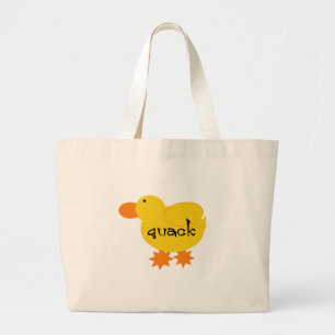 Yellow Duck Quack Large Tote Bag