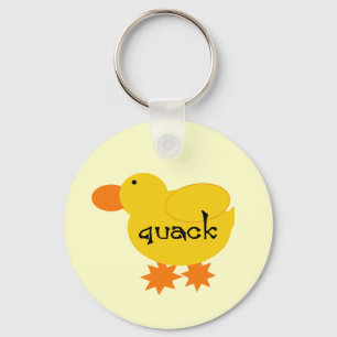 Yellow Duck Quack Tshirts and Gifts Keychain