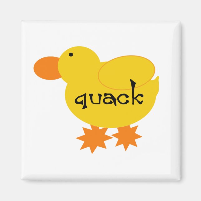Yellow Duck Quack Tshirts and Gifts Magnet (Front)