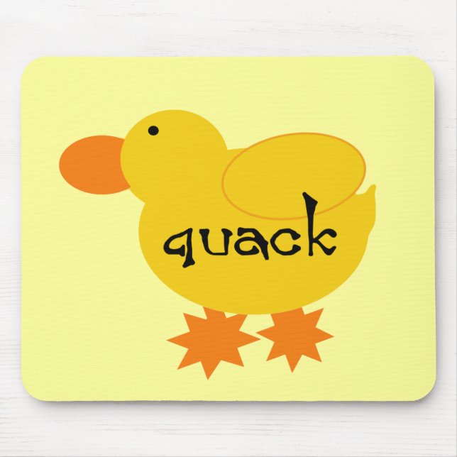 Yellow Duck Quack Tshirts and Gifts Mouse Pad (Front)