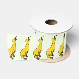 Yellow Duck Ribbon - Customizable Satin Ribbon