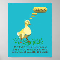 Yellow Duck Saying Quack Illustration