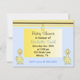 Yellow Duckie Baby Shower Invitation