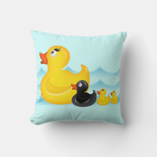 Yellow Duckies American MoJo Pill Throw Pillow