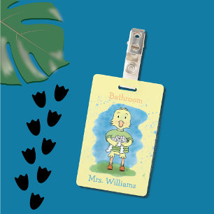 Yellow Duckling Bathroom Hall Pass Badge