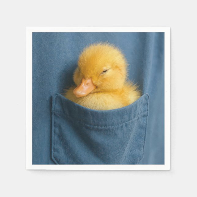 Yellow Duckling In a T-shirt Pocket Napkin (Front)
