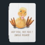 Yellow Duckling Playful iPad Cover Smile Cartoon<br><div class="desc">Funny Yellow Duck Playful Wink Happy Smile Cartoon Drawing and Text - Choose / Add Your Unique Text / Font / Colour - Make Your Special Gift - Resize and move or remove and add elements / image with customization tool ! - Drawing and Design by MIGNED. You can also...</div>