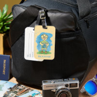 Yellow Duckling with Book Kid Yellow Luggage Tag