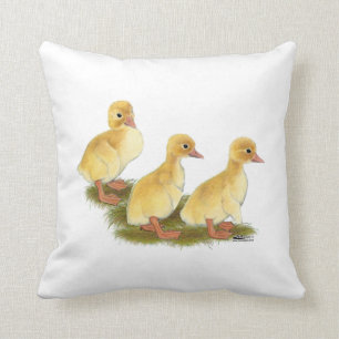 Yellow Ducklings Throw Pillow