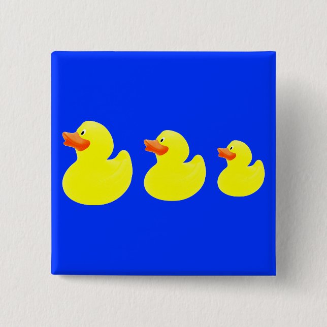 yellow ducks 2 inch square button (Front)