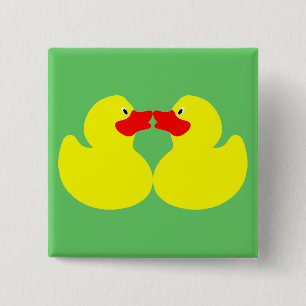 yellow ducks 2 inch square button