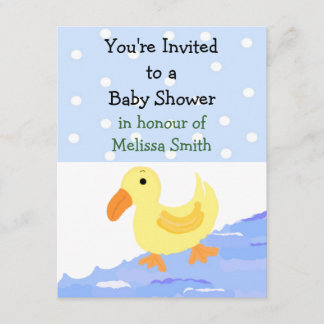 Yellow Ducky Baby Shower Invitation