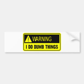 YELLOW DUMB BUMPER STICKER