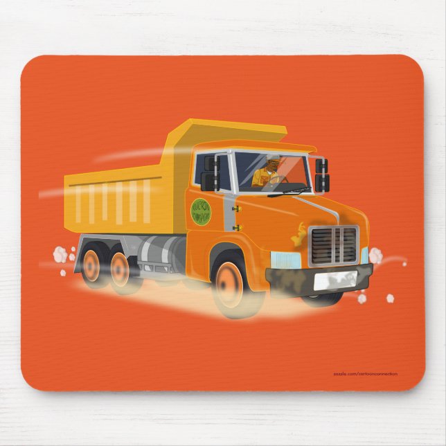 Yellow Dump Truck Cartoon for Kids Mouse Pad (Front)
