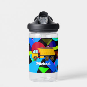 Yellow Dump Truck, Colourful Geometric Shapes, Nam Water Bottle