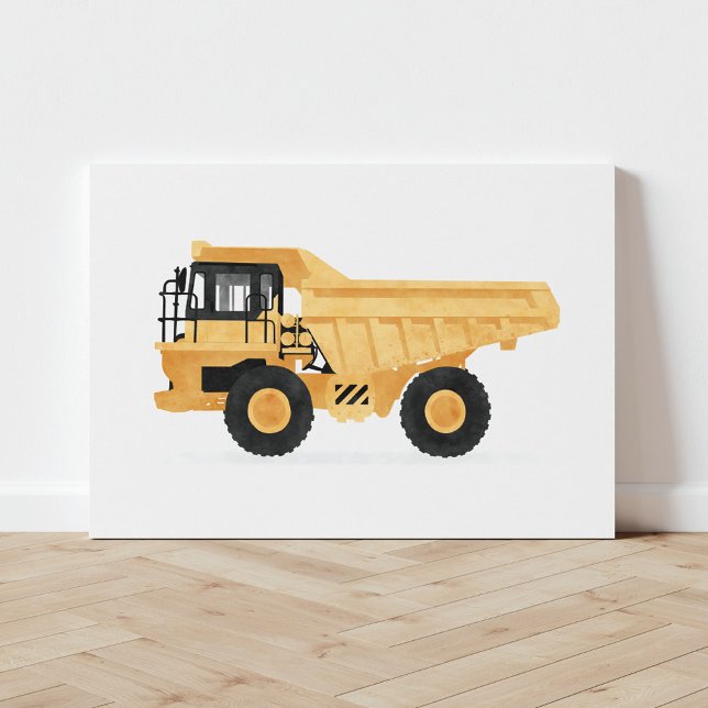 Yellow Dump Truck Construction Vehicle Canvas Print (Creator Uploaded)