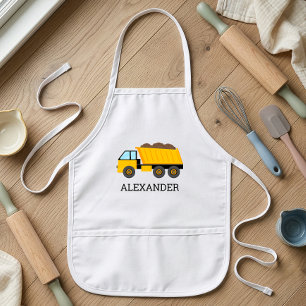 Yellow Dump Truck Personalized Construction Kids Apron