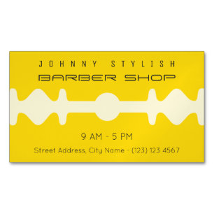 Yellow duo tone razor blade shape frame cover 	Magnetic business card