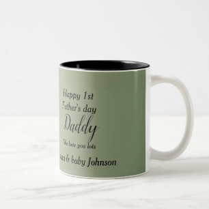 Yellow duty green wild flower father's day  Two-Tone coffee mug
