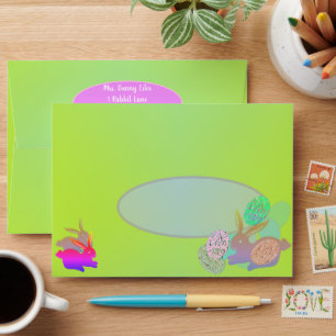 Yellow Easter Bunny Eggs Envelope