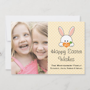 Yellow Easter Bunny Photo Card