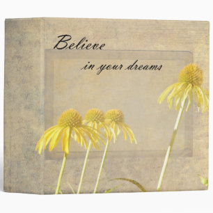 Yellow Echinacea Inspired Floral Binder