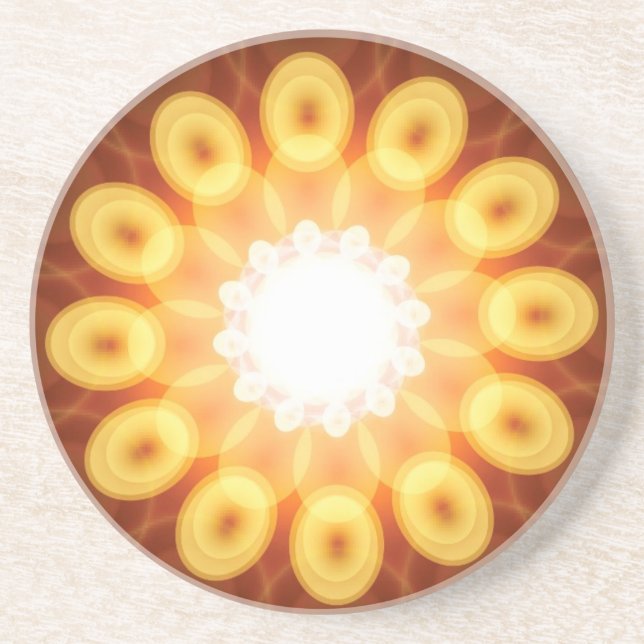Yellow Egg Yolks in Digital Abstract Coaster (Front)