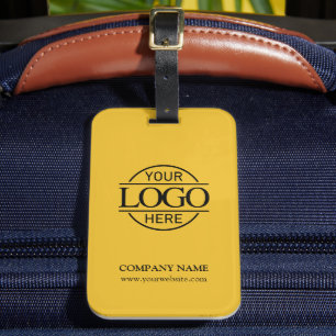 Yellow Elegant Business Logo Employee Travel Luggage Tag