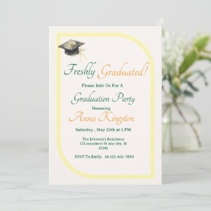 Yellow elegant Graduation Invitation