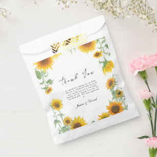 Yellow Elegant Sunflower Sunny Baby Shower Favour Bag