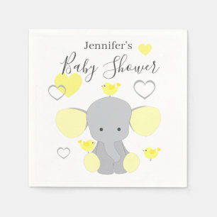 Yellow Elephant Boy Girl Baby Shower Party  Napkin