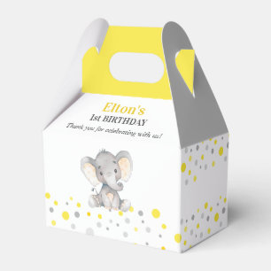 Yellow Elephant First Birthday Party Little Peanut Favor Box