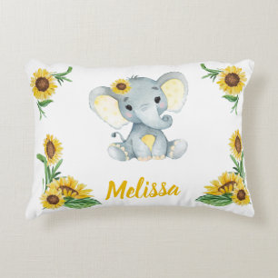 Yellow elephgirl Nom personnalisé Coussin